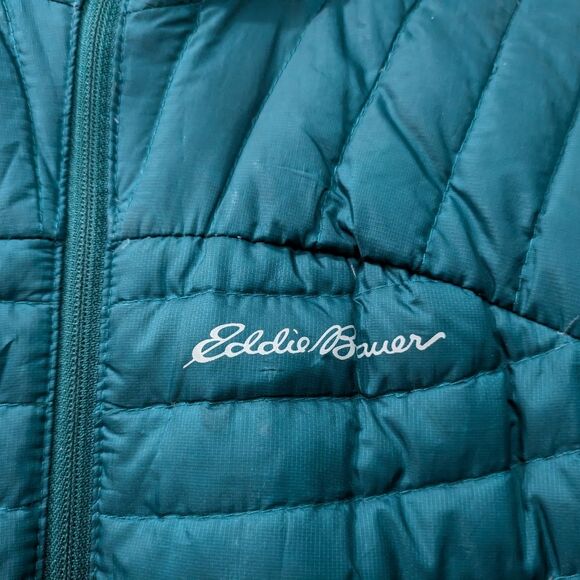 Eddie Bauer Stormdown 800 Puffer Jacket, Teal, Green Blue, Womens Small - Picture 5 of 14